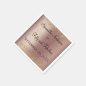 バラ金ゴールドグリッター50およびファブラス誕生日 スタンダードカクテルナプキン (角)