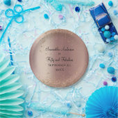 バラ金ゴールドグリッター50およびファブラス誕生日 ペーパープレート (パーティー)