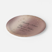 バラ金ゴールドグリッター50およびファブラス誕生日 ペーパープレート (アングル)