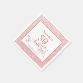 バラ金ゴールドグリッター50と素晴らしい誕生日パーティー スタンダードカクテルナプキン (角)