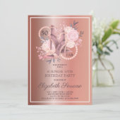 バラ金ゴールドグリッター50th誕生日サプライズパーティー 招待状 (スタンド正面)