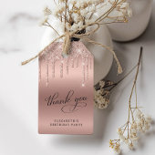 バラ金ゴールドグリッター50th誕生日パーティーありがとう ギフトタグ