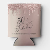 バラ金ゴールドグリッター50th誕生日パーティー 缶クーラー (正面)