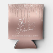 バラ金ゴールドグリッター50th誕生日パーティー 缶クーラー (正面)