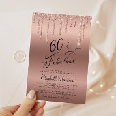 バラ金ゴールドグリッター60th誕生日パーティー 招待状