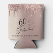 バラ金ゴールドグリッター60th誕生日パーティー 缶クーラー (正面)