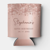 バラ金ゴールドグリッター60th誕生日モノグラムスクリプト 缶クーラー (正面)