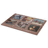 バラ金ゴールドグリッター6 Photo Collage Family Name Cutt カッティングボード (角)