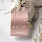 バラ金ゴールドグリッター70thバースデーパーティーサンキュー ギフトタグ