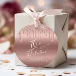 バラ金ゴールドグリッター70thバースデーパーティーサンキュー フェイバータグ