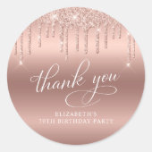 バラ金ゴールドグリッター70thバースデーパーティーサンキュー ラウンドシール (正面)