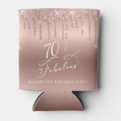 バラ金ゴールドグリッター70th誕生日パーティー 缶クーラー (正面)