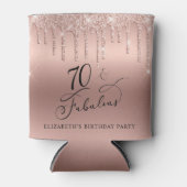 バラ金ゴールドグリッター70th誕生日パーティー 缶クーラー (正面)