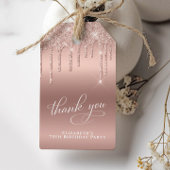 バラ金ゴールドグリッター75thバースデーパーティーサンキュー ギフトタグ