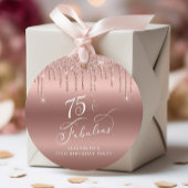 バラ金ゴールドグリッター75thバースデーパーティーサンキュー フェイバータグ