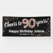 バラ金ゴールドグリッター90誕生日 横断幕 (横)