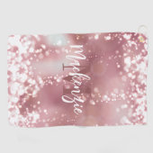 バラ金ゴールドグリッター ゴルフタオル (横)