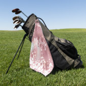 バラ金ゴールドグリッター ゴルフタオル (グリーン)