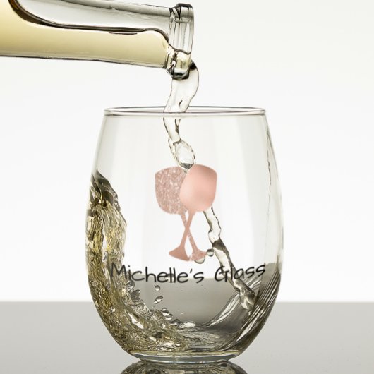 バラ金ゴールドグリッター ステムなしワイングラス