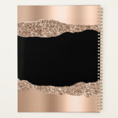 バラ金ゴールドグリッター パーソナライズされた プランナー手帳 (裏面)