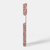 バラ金ゴールドグリッター パーソナライズされた iPhoneケース (右側面)