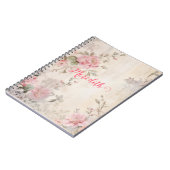 バラ金ゴールドグリッター、ピンク箔、クリスマスラッピングパップ ノートブック (左側)