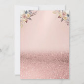 バラ金ゴールドグリッター、フローラカボチャ赤ちゃんシャワー 招待状 (裏面)