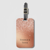 バラ金ゴールドグリッター ラゲッジタグ (正面縦)
