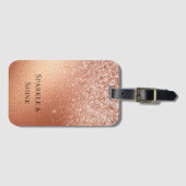 バラ金ゴールドグリッター ラゲッジタグ (正面横)