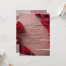 バラ金ゴールドグリッター&レッドローズ結婚ズお祝い