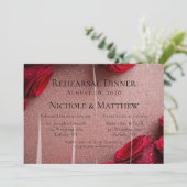 バラ金ゴールドグリッター&レッドローゼス婚約パーティ 招待状 (スタンド正面)