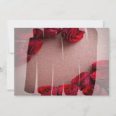 バラ金ゴールドグリッター&レッドローゼス婚約パーティ 招待状 (裏面)