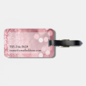 バラ金ゴールドグリッター《写真》ぼけ味とタイポグラフィ ラゲッジタグ (裏面横)