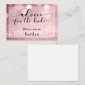 バラ金ゴールドグリッター《写真》ぼけ味アドバイスのための花嫁 アドバイスカード (正面/裏面)