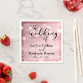 バラ金ゴールドグリッター《写真》ぼけ味タイポグラフィ結婚The'S Of スタンダードカクテルナプキン (インサイチュ)