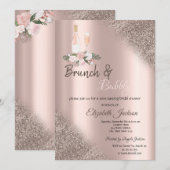 バラ金ゴールドグリッター《写真》ぼけ味ブランチ&バブリー 招待状 (正面/裏面)