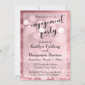 バラ金ゴールドグリッター《写真》ぼけ味婚約パーティ 招待状 (正面)