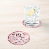 バラ金ゴールドグリッター《写真》ぼけ味&タイポグラフィ土産 ラウンドペーパーコースター (インサイチュ)