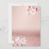 バラ金ゴールドグリッター《写真》ぼけ味、パンケーキベビーシャワー 招待状 (裏面)