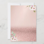 バラ金ゴールドグリッター《写真》ぼけ味、フラワーカボチャ赤ちゃんシャワー 招待状 (裏面)