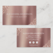 バラ金ゴールドグリッター |赤面ピンクスパークルグリッター 名刺 (正面/裏面)