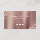 バラ金ゴールドグリッター |赤面ピンクスパークルグリッター 名刺 (裏面)