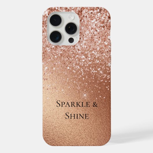 バラ金ゴールドグリッター iPhoneケース (裏面)