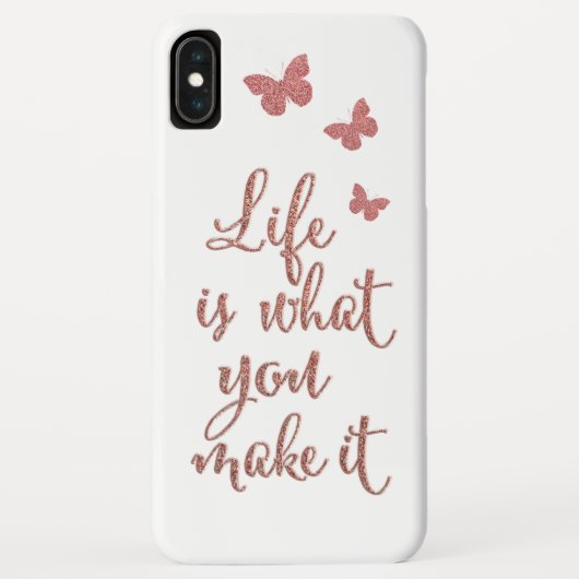 バラ金ゴールドグリッター | LifeはItの引用文 Case-Mate iPhoneケース (裏面)