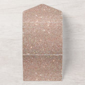 バラ金ゴールドグリッターFab誕生日パーティー オールインワン招待状 (外側)