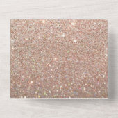 バラ金ゴールドグリッターFab誕生日パーティー オールインワン招待状 (裏面)