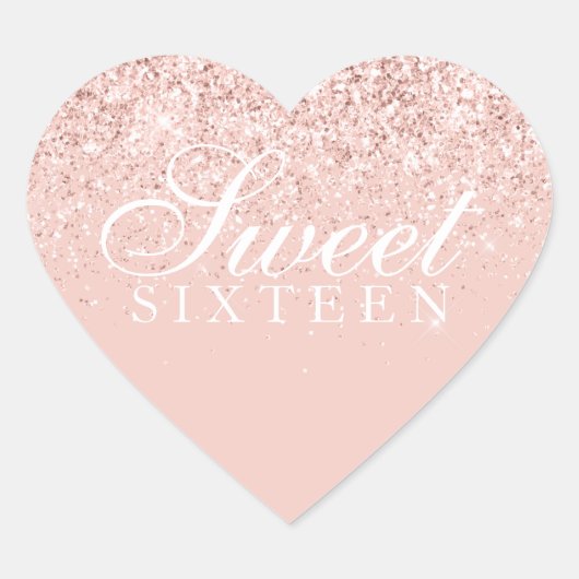 バラ金ゴールドグリッターFabSweet sixteen ハートシール (正面)