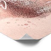 バラ金ゴールドグリッターglamブライダルシャワーウェルカムサイン ポスター (角)