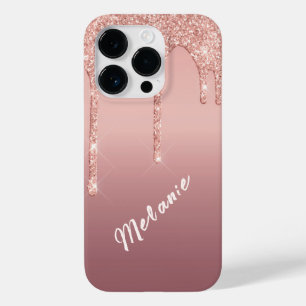バラ金ゴールドグリッターiPhoneケースと名前をカスタムする Case-Mate iPhone 14 Proケース