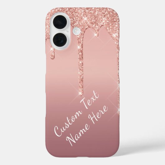 バラ金ゴールドグリッターiPhoneケースカスタム文字名 Case-Mate iPhoneケース (裏面)